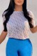 White Sexy Solid See-through O Neck T-Shirts