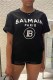 Black Casual Print Letter O Neck T-Shirts