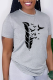 Grey Casual Print Patchwork O Neck T-Shirts