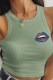Light Green Sexy Print Letter O Neck Tops