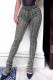 Grey Sexy Street Print Patchwork High Waist Pencil Full Print Bottoms