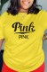 Yellow Casual Print Letter O Neck T-Shirts