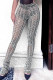 White Sexy Street Print Patchwork High Waist Pencil Full Print Bottoms