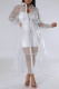 White Casual Solid Patchwork Buckle Turndown Collar Long Sleeve Two Pieces
