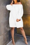 Red Casual Solid Patchwork Backless Off the Shoulder Regular Romper