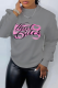 Grey Casual Street Print Patchwork O Neck Tops