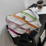 Multicolor Casual Street Striped Patchwork Chains Bags