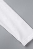 White Sexy Casual Solid Basic Turtleneck Long Sleeve Two Pieces