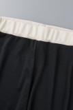 Khaki Casual Sportswear Solid Patchwork Zipper Collar Long Sleeve Two Pieces