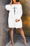 Red Casual Print Basic Off the Shoulder Regular Romper