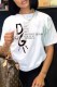 White Casual Print Letter O Neck T-Shirts
