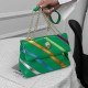 Green Casual Street Striped Patchwork Chains Bags