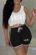 Black Casual Print Letter U Neck Sleeveless Two Pieces