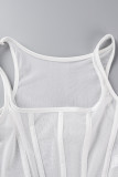 Red Sexy Solid See-through Backless U Neck Sleeveless Two Pieces