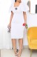 White Casual Print Letter Square Collar One Step Skirt Dresses