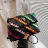 Multicolor Casual Street Striped Patchwork Chains Bags