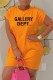 Yellow Casual Street Print Letter O Neck Irregular Dress Dresses