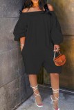Red Casual Solid Patchwork Backless Off the Shoulder Regular Romper