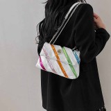 Multicolor Casual Street Striped Patchwork Chains Bags