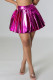 Rose Red Sexy Solid Patchwork Fold High Waist Type A Solid Color Bottoms