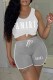 Grey Casual Print Letter U Neck Sleeveless Two Pieces