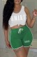 Green Casual Print Letter U Neck Sleeveless Two Pieces