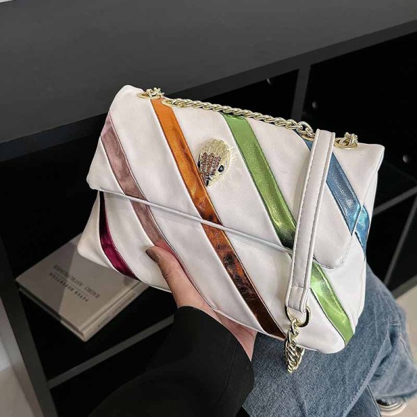Multi-color Casual Street Striped Patchwork Chains Bags