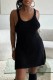 Black Casual Solid Basic O Neck Sling Dress Dresses