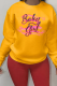Yellow Street Print Patchwork O Neck Tops