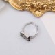 Silver Vintage Simplicity Geometric Rhinestone Rings