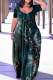 Tibetan Blue Casual Print Basic V Neck Short Sleeve Dress Dresses