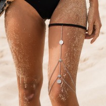 Silver Sexy Solid Patchwork Chains Leg Chain