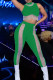 Green Sexy Solid Patchwork See-through O Neck Sleeveless Two Pieces