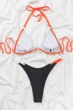 Black Sexy Solid Bandage Patchwork Backless Swimwears (With Paddings)