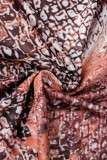 Snake Print Casual Print Hollowed Out O Neck Long Sleeve Dresses