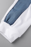 White Casual Solid Hollowed Out Patchwork O Neck Short Sleeve Two Pieces