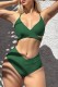 Green Sexy Solid Bandage Backless Swimwears (With Paddings)