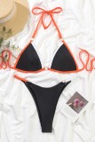 Black Sexy Solid Bandage Patchwork Backless Swimwears (With Paddings)