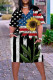 Black Casual Print Patchwork V Neck Short Sleeve Dress Plus Size Dresses
