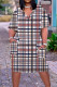 Multicolor Casual Print Patchwork V Neck Short Sleeve Dress Plus Size Dresses