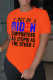 Orange Street Vintage Print Patchwork Letter O Neck T-Shirts