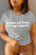 Grey Casual Daily Print Patchwork Letter O Neck T-Shirts