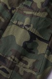 Camouflage Casual Camouflage Print Patchwork Regular High Waist Conventional Full Print Skirt