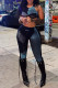 Black Sexy Street Print Patchwork O Neck Sleeveless Two Pieces