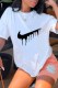 White Casual Print Patchwork O Neck T-Shirts