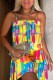 Colour Sexy Casual Print Backless Spaghetti Strap Sleeveless Dress Dresses