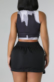 Cream White Casual Solid Patchwork Pocket High Waist Pencil Solid Color Bottoms