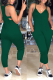 Green Sexy Solid Patchwork Spaghetti Strap Harlan Jumpsuits