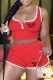 Red Street Print Letter U Neck Sleeveless Two Pieces