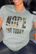 Grey Street Vintage Print Patchwork Letter O Neck T-Shirts